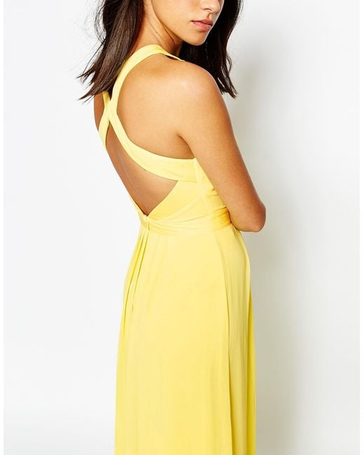 Warehouse Cross Back Maxi Dress in Yellow Lyst UK