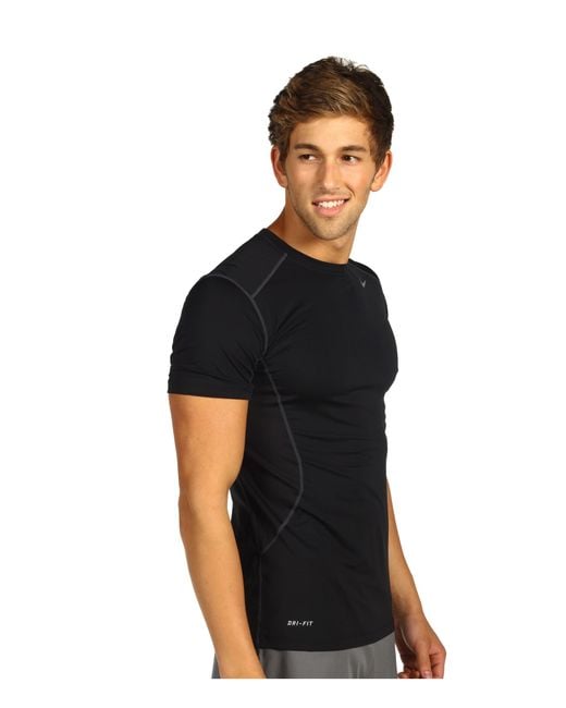 Nike Pro Combat Fitted S/S in Black Men |
