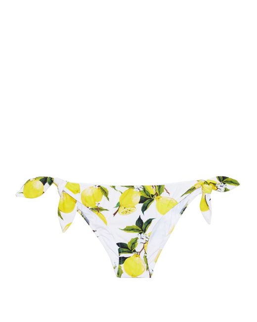 Dolce & gabbana Lemon-print Self-tie Bikini Briefs in ...