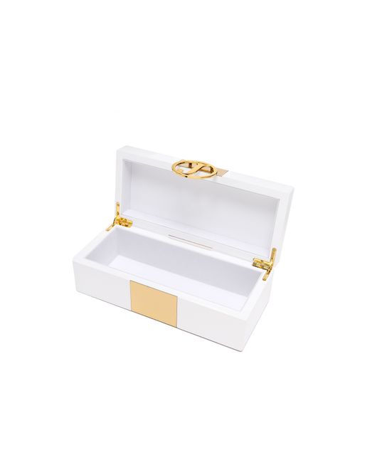 C. Wonder White Monogram Jewelry Box  Gold