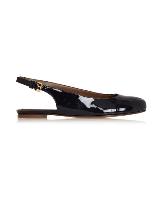 navy blue flat slingbacks
