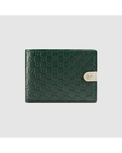 Gucci Green Microguccissima Billfold Wallet for men