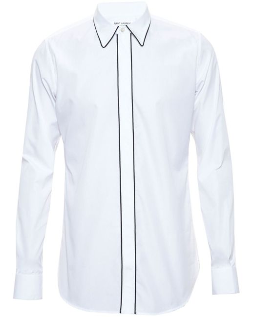 Saint Laurent Black Dress Shirt With Piping for men