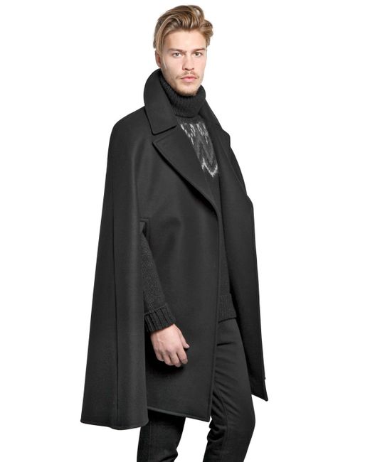 Givenchy Wool Cotton Blend Cape in Black for Men | Lyst