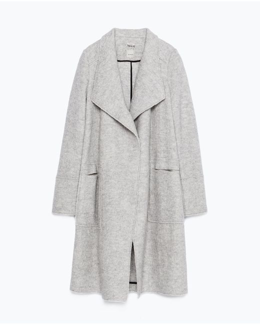 Zara Wool Coat in Gray (Light grey) Lyst