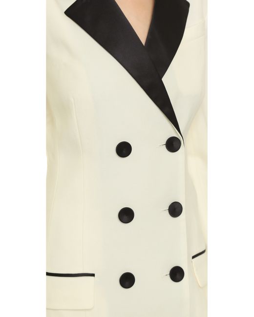 Rachel Zoe Satin Tuxedo Dress in Ivory 