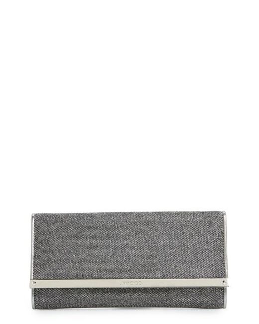 Jimmy choo \u0026#39;milla\u0026#39; Glitter Lame Wallet On A Chain in Black | Lyst