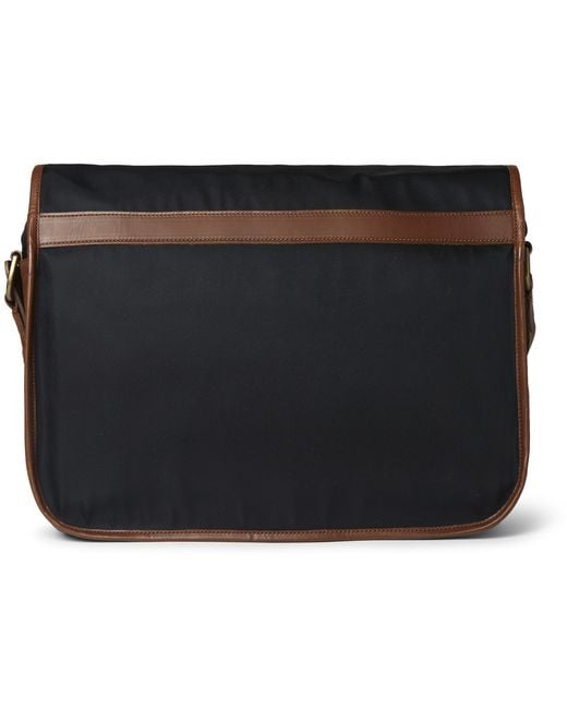 Polo Ralph Lauren Leather-Trimmed Canvas Messenger Bag in Blue for
