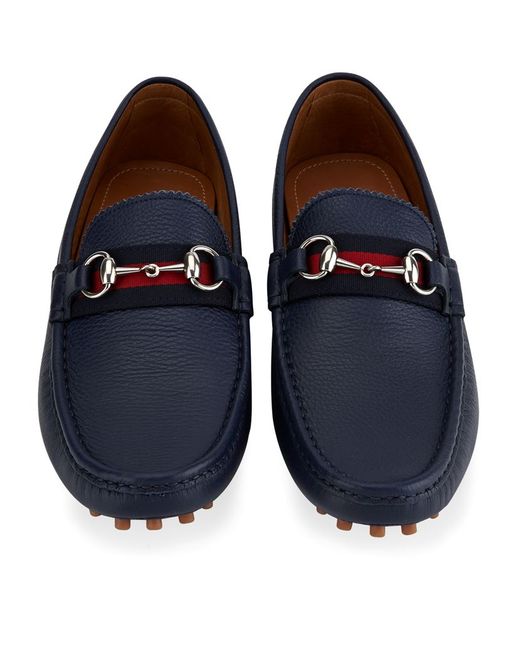 gucci leather driver with horsebit