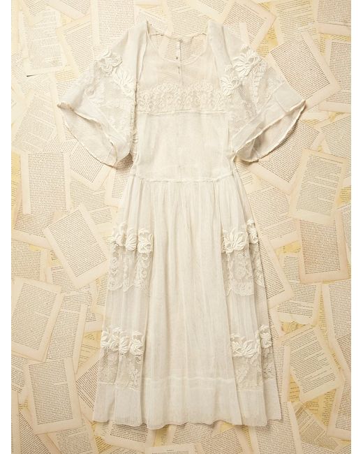 Free People Womens Vintage Victorian Lace Dress in White | Lyst