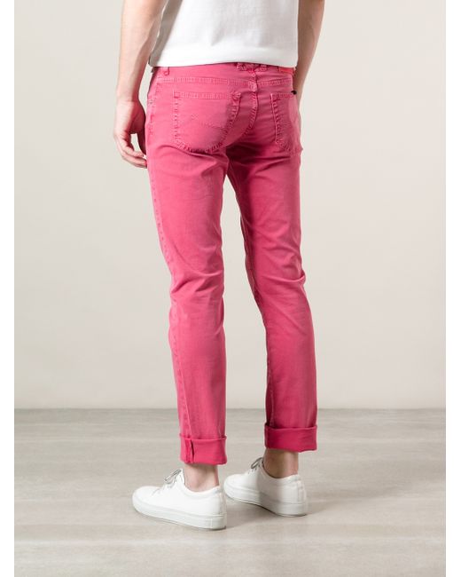 Jacob Cohen Skinny Jeans in Pink for Men | Lyst