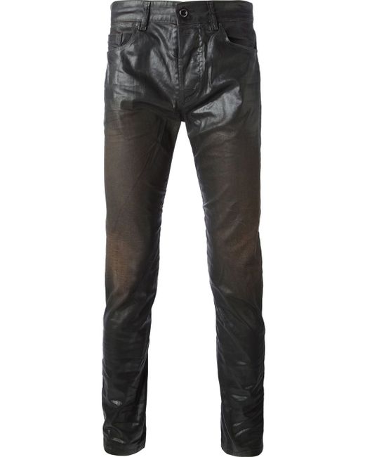 Diesel Black Gold Coated Skinny Jeans 