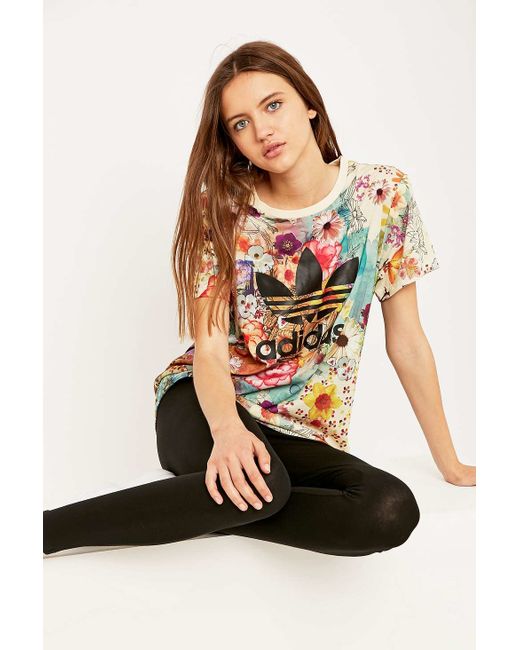 Adidas Originals Multicolor Floral Trefoil T-shirt