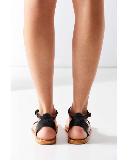 Urban outfitters Hazel Leather Thin Strap Sandal in Black Lyst
