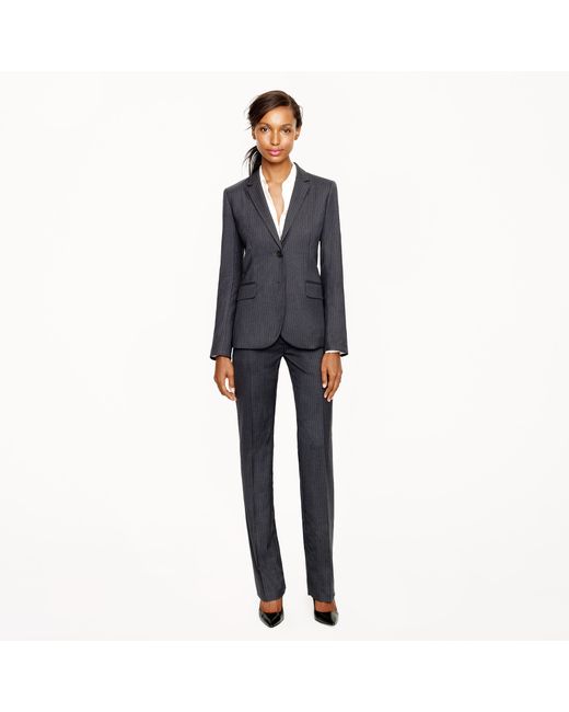 J.Crew Gray Tall 1035 Two-button Jacket In Pinstripe Super 120s Wool