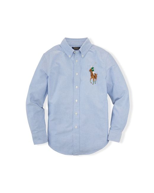 Ralph Lauren Big Pony Cotton Oxford Shirt in Blue for Men | Lyst