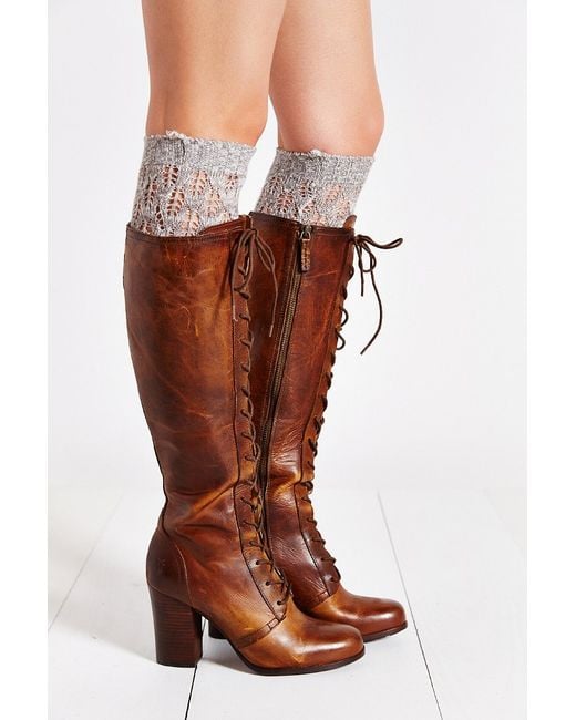 Frye Brown Parker Lace-Up Tall Boot