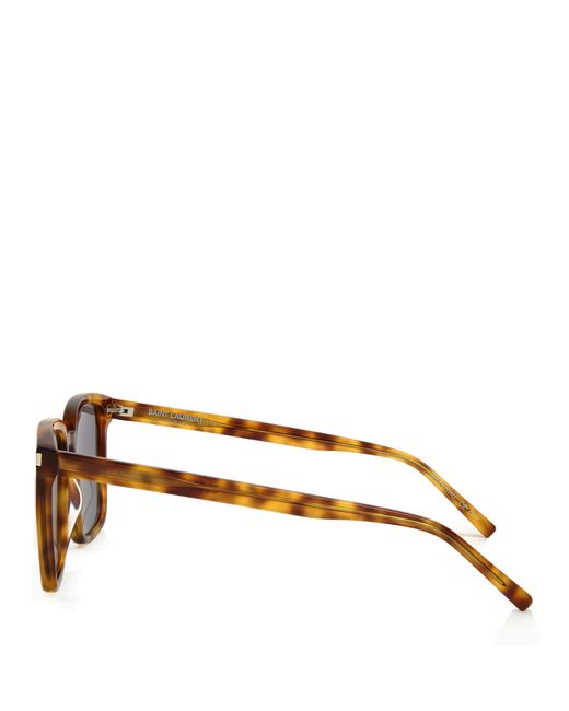 Saint Laurent Square-frame Mirrored Acetate Sunglasses in Brown | Lyst UK