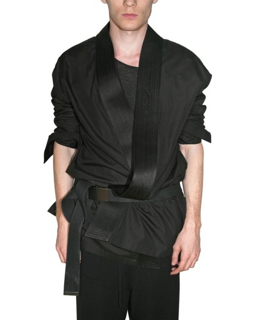 Haider Ackermann Black Cotton Poplin Kimono Style Shirt for men