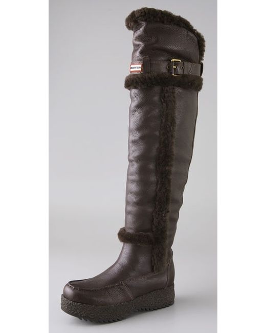 HUNTER Over-the-knee Shearling-lined 