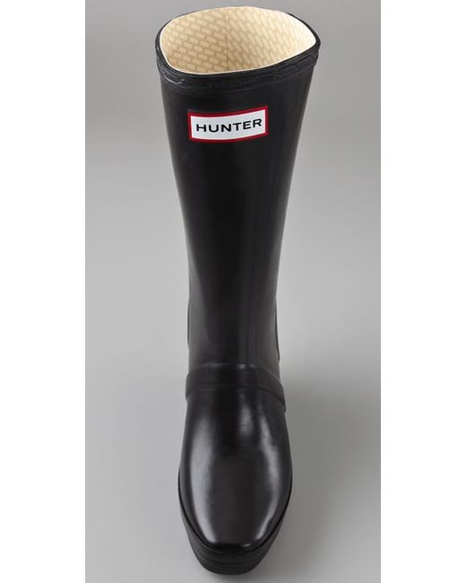 HUNTER Verbier Wedge Boots with Lace Up 