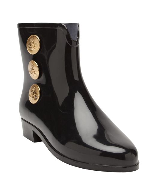 Melissa + Vivienne Westwood Anglomania Black Rubber Ankle Boot