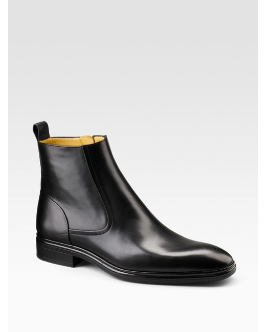 Bally Black Dress Leather Ankle Boots for men