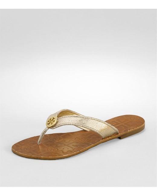 Tory Burch Glitter Thora Thong Sandals in Metallic | Lyst