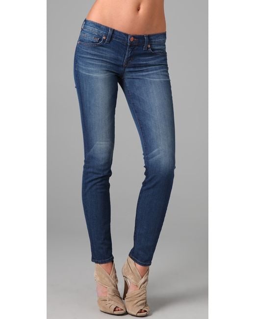 J Brand Low Rise Skinny Jeans in Blue | Lyst