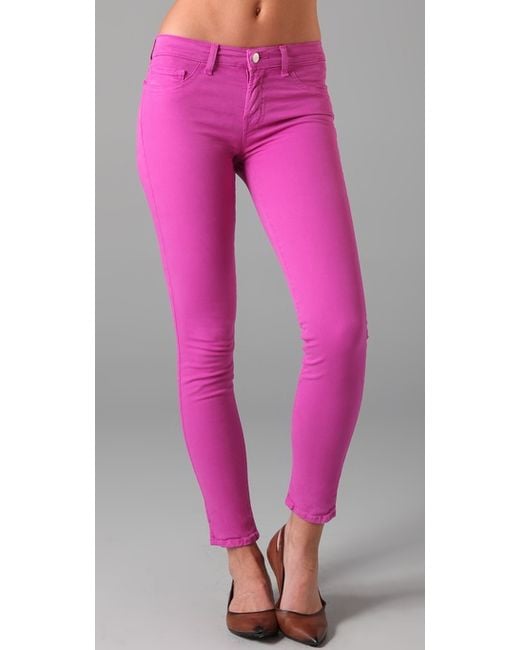 J Brand Skinny Coloured Jeans Fuschia in Purple | Lyst