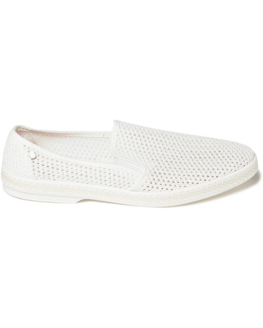 Rivieras White Mesh Slip-on Shoes for men