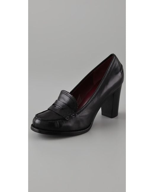 Marc By Marc Jacobs Black High Heel Penny Loafers