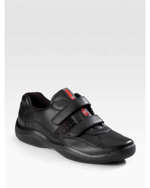 Prada Double-strap Sneakers in Black for Men | Lyst