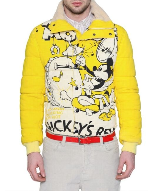 Dolce & Gabbana Mickey Mouse Fleece Sport Jacket in Yellow for Men | Lyst
