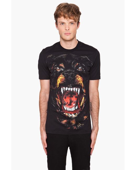 Givenchy Black Rottweiler Tee for men