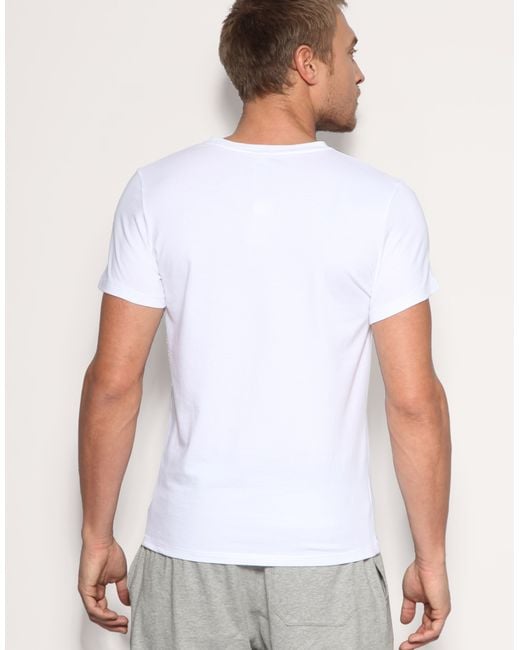 DIESEL White V Neck T-shirt for men
