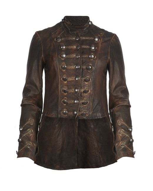 AllSaints Brown Brocade Military Tailcoat