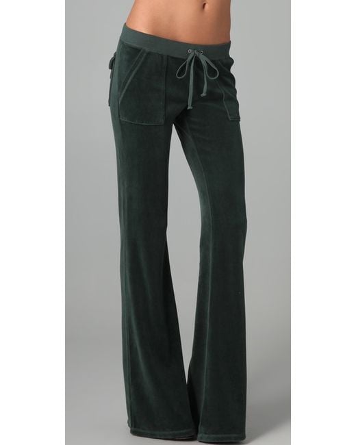 Juicy Couture Green Velour Snap Pocket Pants