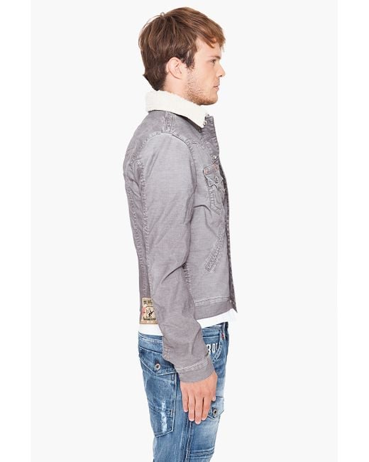 TRUE RELIGION Jimmy Sherpa Jacket in Gray for Men | Lyst