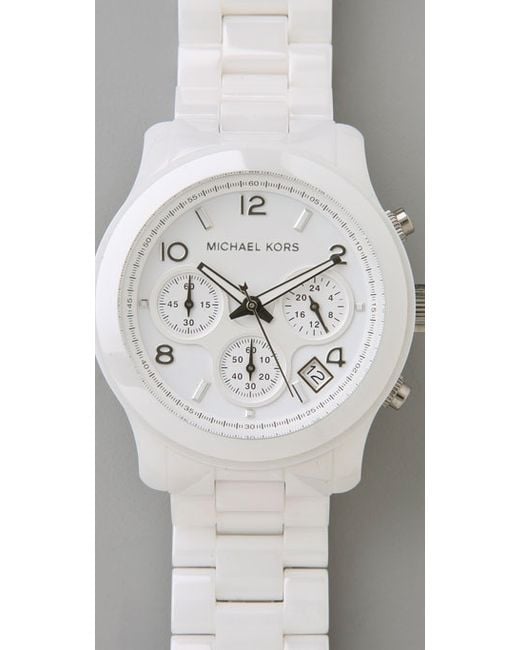 Michael Kors Ceramic Watch in White | Lyst Canada