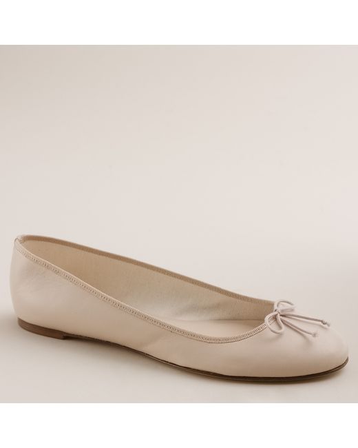 J.Crew Natural Classic Leather Ballet Flats