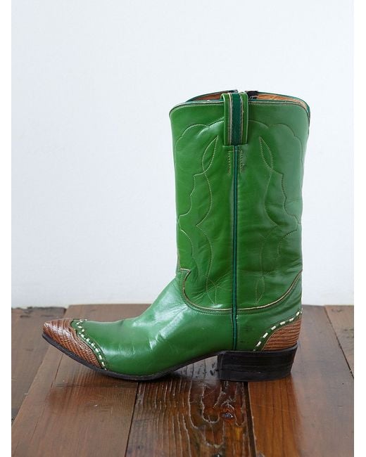 Free People Green Vintage Cowboy Boots