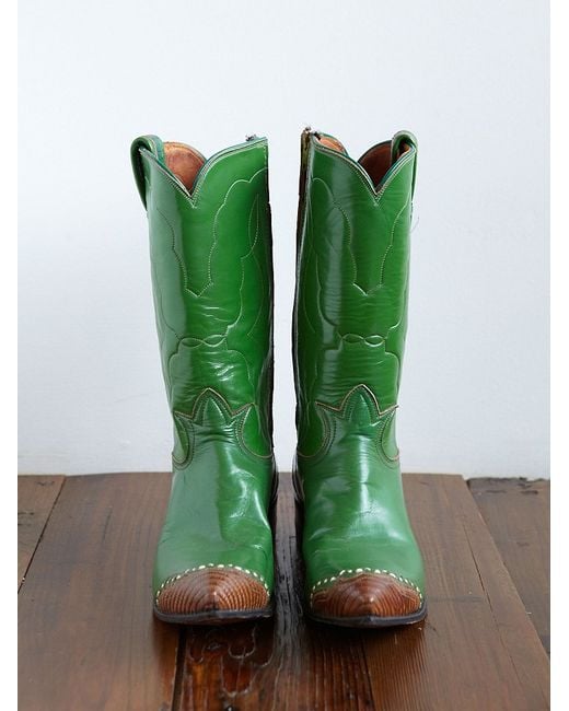 Free People Vintage Cowboy Boots in Green Lyst