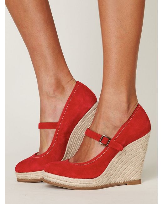 Free People Red Mary Jane Espadrille