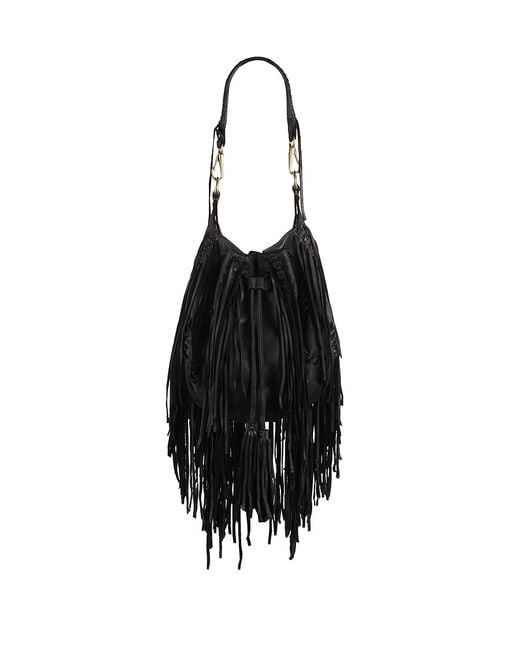 AllSaints Black Bonita Fringe Bag