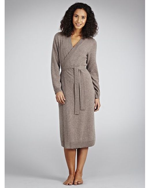 John Lewis Cashmere Dressing Gown in Brown | Lyst UK
