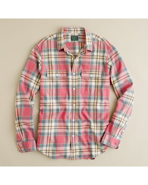 J.Crew Red Vintage Flannel Shirt in Amherst Plaid for men