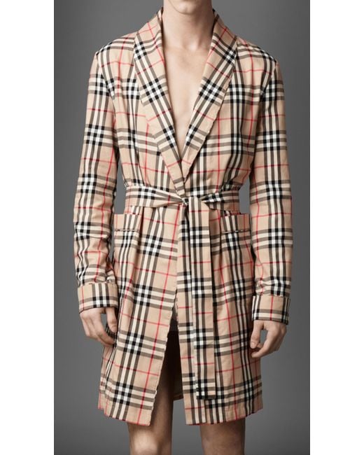 Burberry Natural Check Cotton Dressing Gown for men
