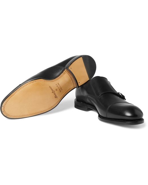 Gucci Double Monk-strap Leather Shoes in Black for Men | Lyst