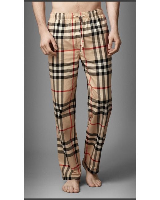 Burberry Natural Classic Check Pajama Trousers for men